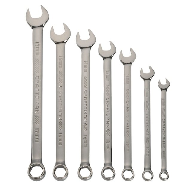 CRAFTSMAN OVERDRIVE 7 piece 6 point metric combination wrench set with hard case on sale for $29.98 at Lowe's