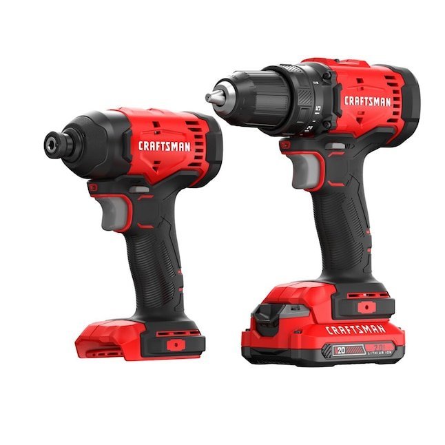 CRAFTSMAN V20 2 tool cordless combo kit with drill driver, impact driver, battery, and charger on sale at Lowe's for $79