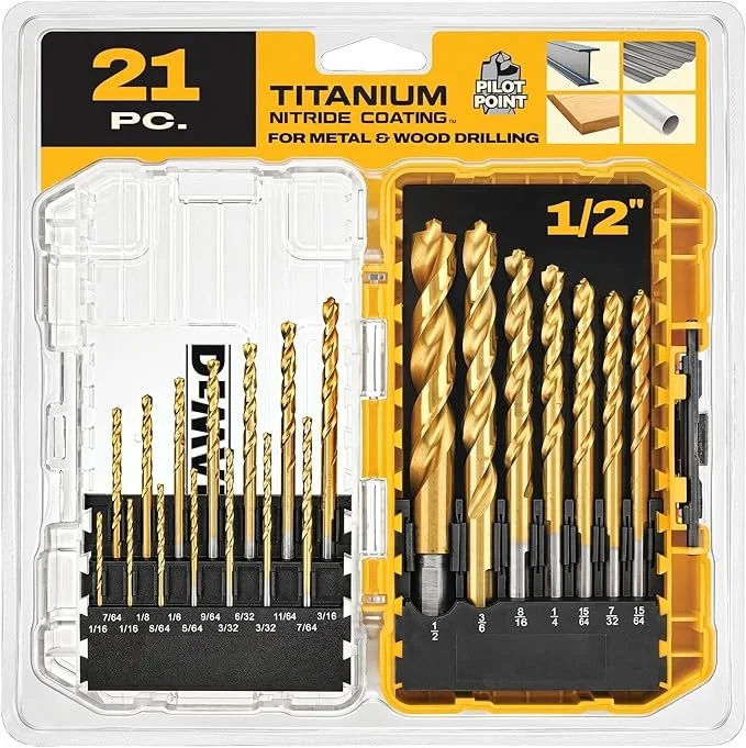 DEWALT 21 Piece Titanium Nitride Coated Pilot Point Drill Bit Set DW1361 on sale on Amazon for $20.98, 36% off for a limited time