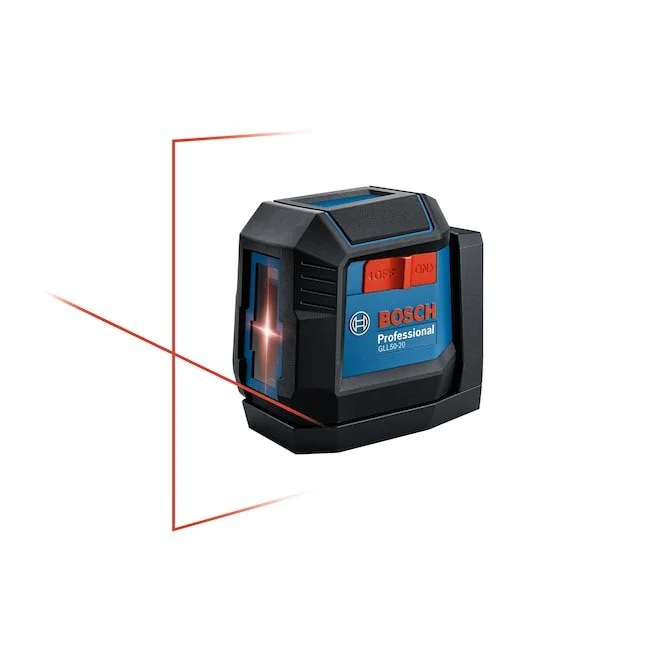 Bosch 50 foot red self leveling cross line laser level with integrated mount