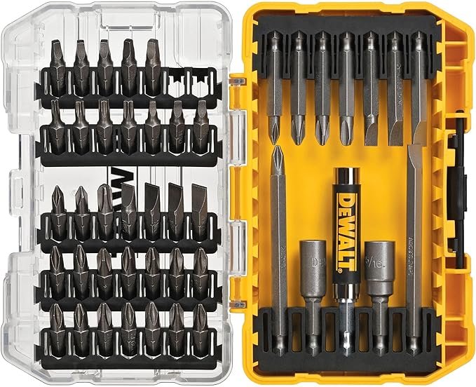 DEWALT 45 Piece Screwdriver Bit Set in Grey and Silver Tough Case on sale