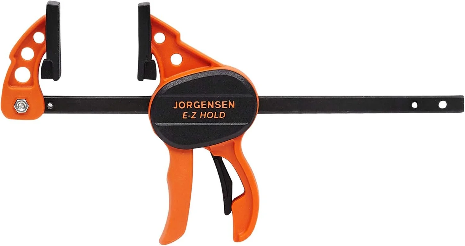 Jorgensen E Z HOLD 4 inch hobby and craft clamp in black and brown finish for woodworking and models