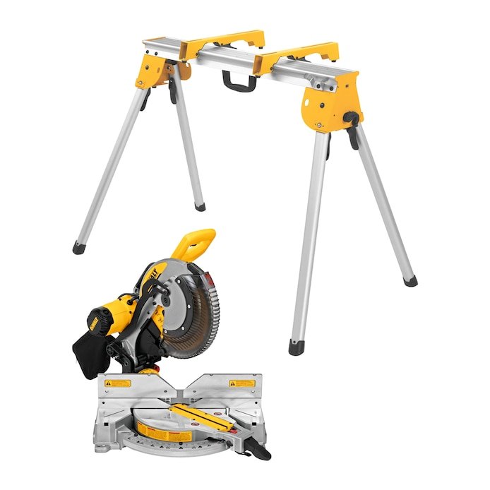 DEWALT DWS716 12 inch 15 amp double bevel compound miter saw with heavy duty work stand and mounting brackets