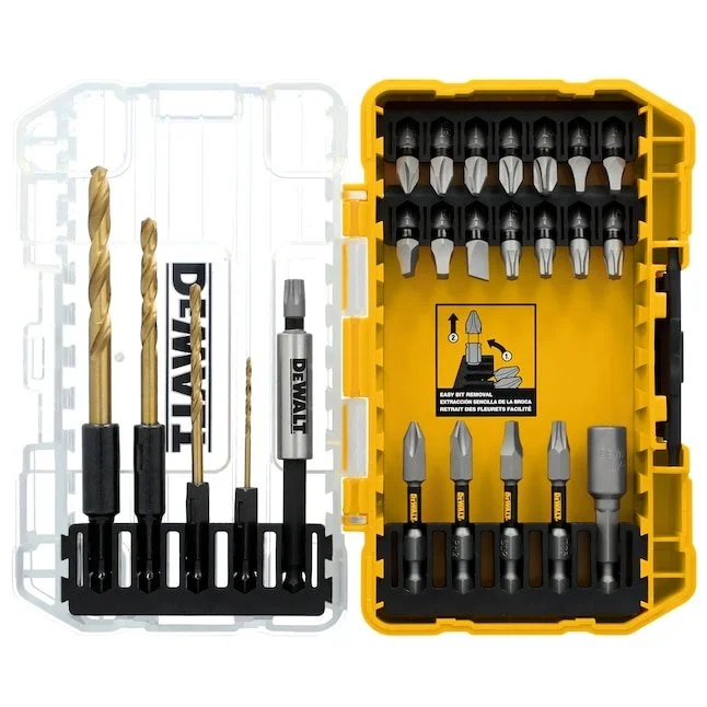 DEWALT TOUGH GRIP Screwdriver Bit Set 27 Piece in a protective connectable case