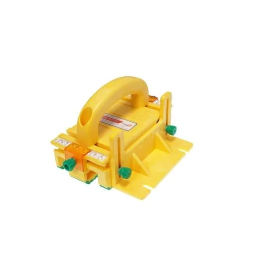 Microjig GR 100+ GRR RIPPER+ 3D Push Block with SafeRip Kit resting on a table saw