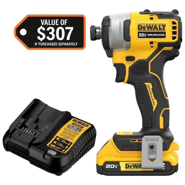 DEWALT Atomic 20V Max compact brushless impact driver kit with battery and charger