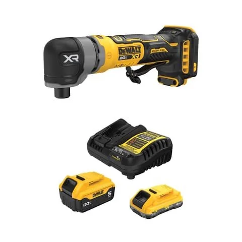 DEWALT 20V MAX 4Ah and 5Ah battery kit with charger and ATOMIC brushless right angle die grinder on sale for $249 at Ace Hardware
