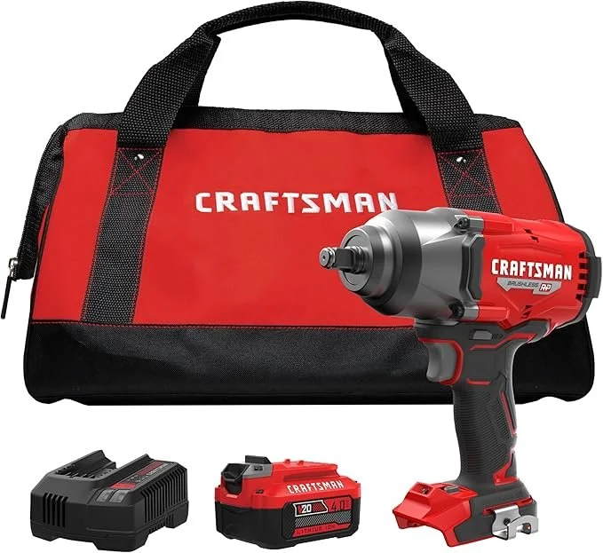 Craftsman V20 RP brushless 1/2 inch high torque cordless impact wrench CMCF940M1 with 4.0Ah battery and charger on sale at Amazon