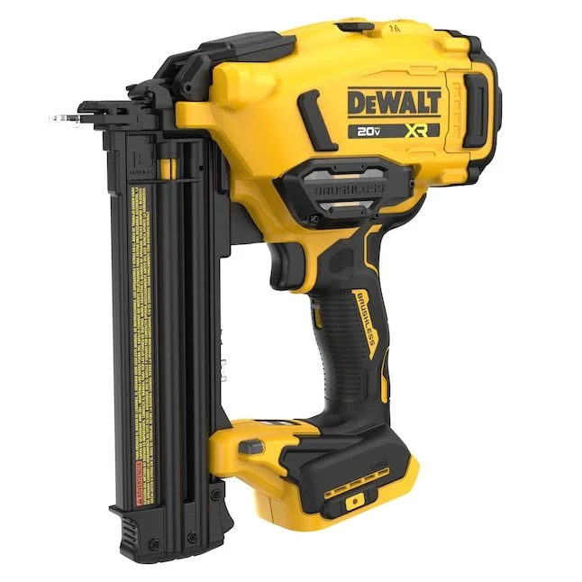 New DEWALT 20V MAX 18 gauge cordless brad nailer with no mar tip and belt hook