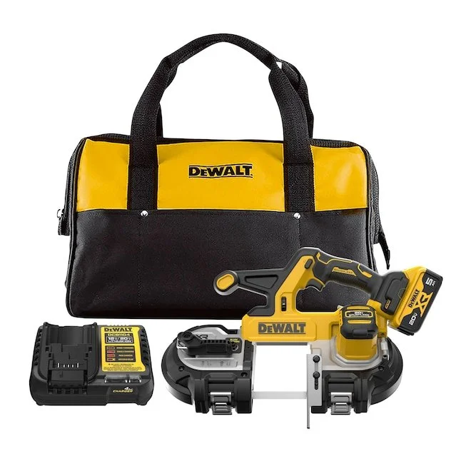 DEWALT 20 Volt cordless portable band saw kit with battery and charger on sale at Lowe's for $349, marked down $170 from $519 in a one day only deal on August 12, 2026