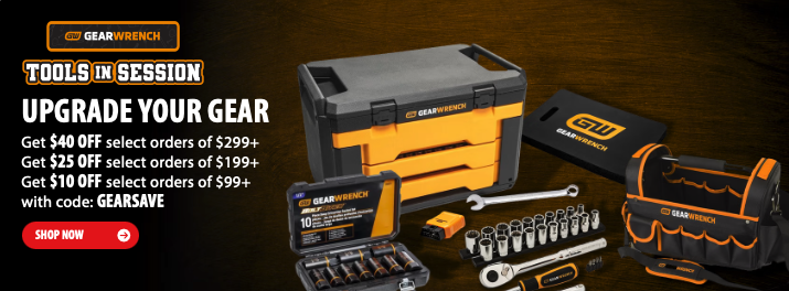 GEARWRENCH hand tools promotion at Acme Tools offering up to $40 off select ratchets, sockets, and wrenches with code GEARSAVE