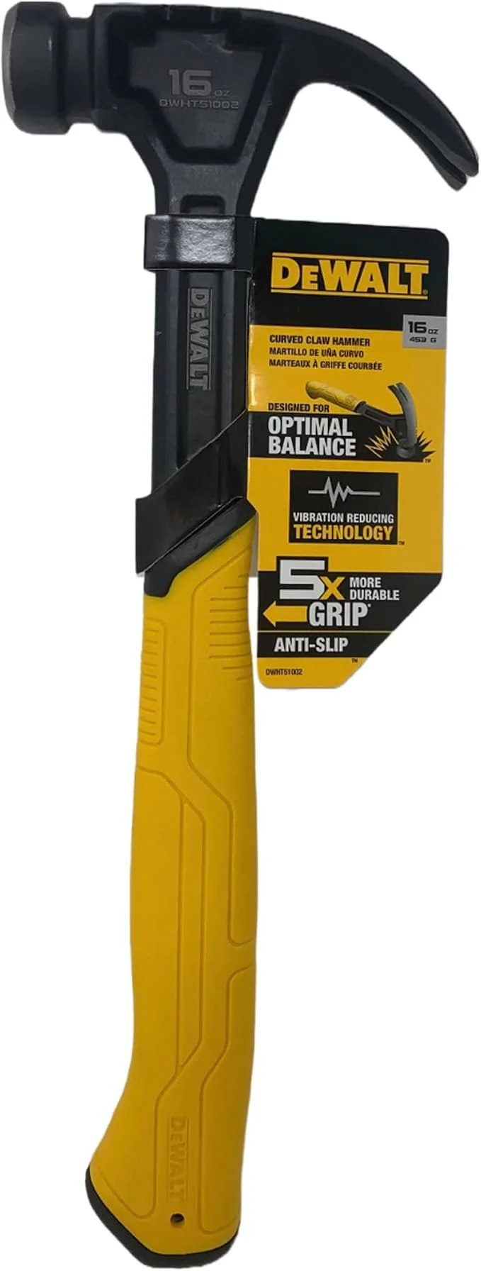 DeWalt 16 oz smooth face curve claw hammer with 11.75 inch steel handle on sale for $16.99