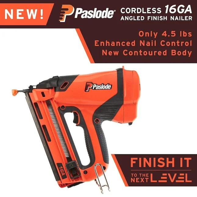 Paslode 2 1/2 inch 16 Gauge Cordless Angled Finish Nailer kit with battery and charger