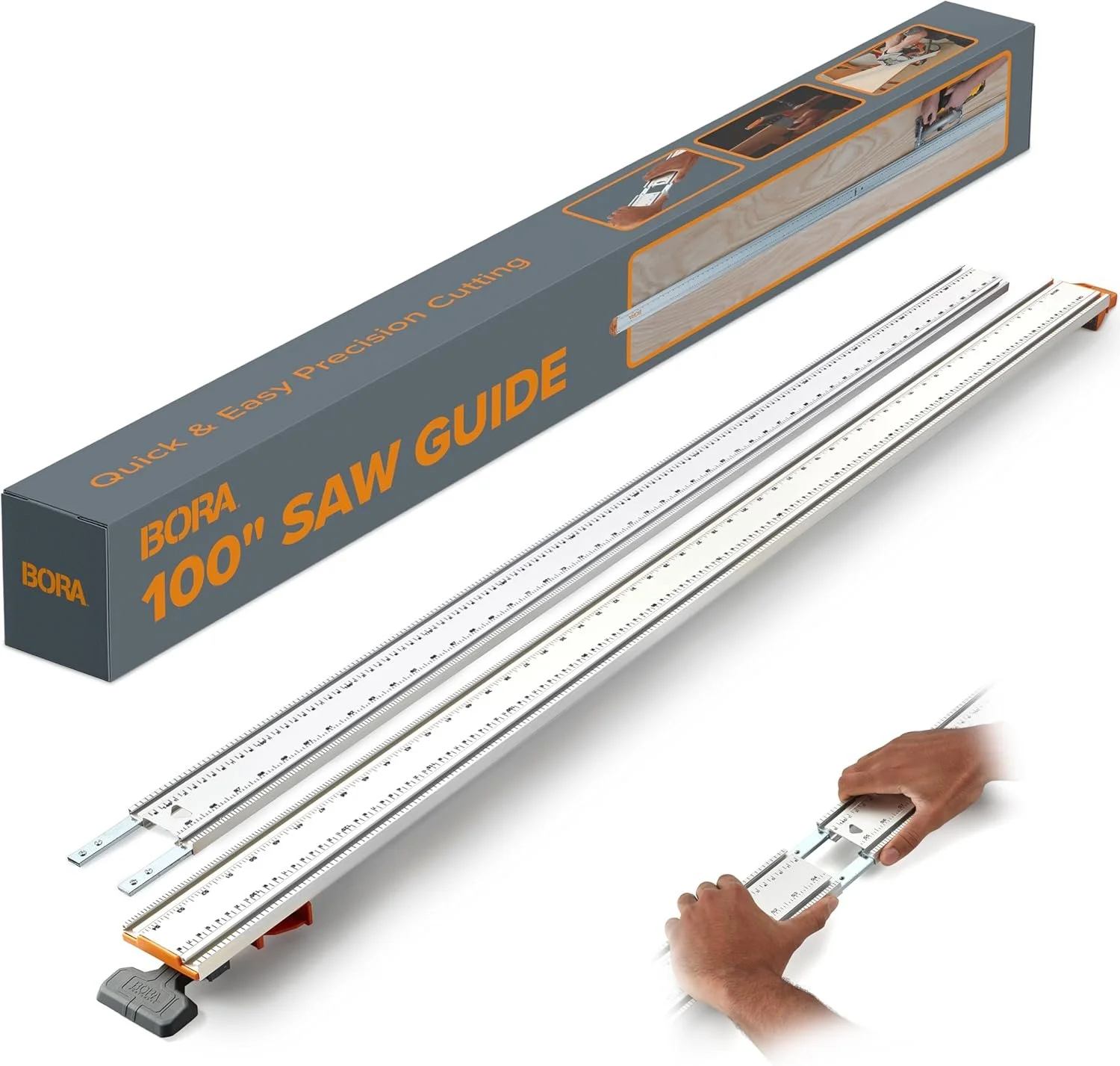 BORA NGX 100 Inch Clamp Edge Saw Guide 544100 aluminum circular saw track guide rail with T track and quick lock clamp on sale at Amazon