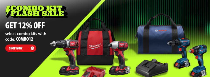 Cordless power tool combo kits on sale at Acme Tools for 12% off with code COMBO12 today only