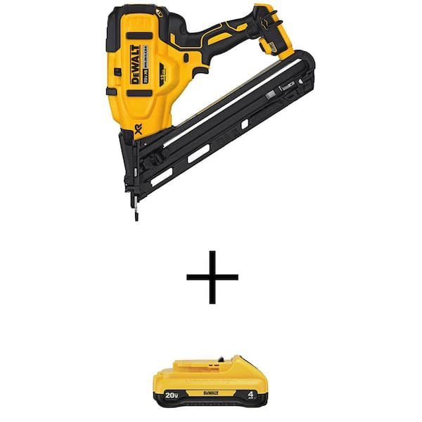 DeWALT 20V MAX XR cordless 15 gauge angled finish nailer with 4.0Ah battery on sale for $409