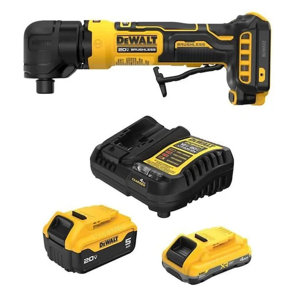 DEWALT ATOMIC 20V MAX cordless right angle die grinder kit with 4.0 Ah and 5.0 Ah batteries and charger on sale for $229 at Home Depot
