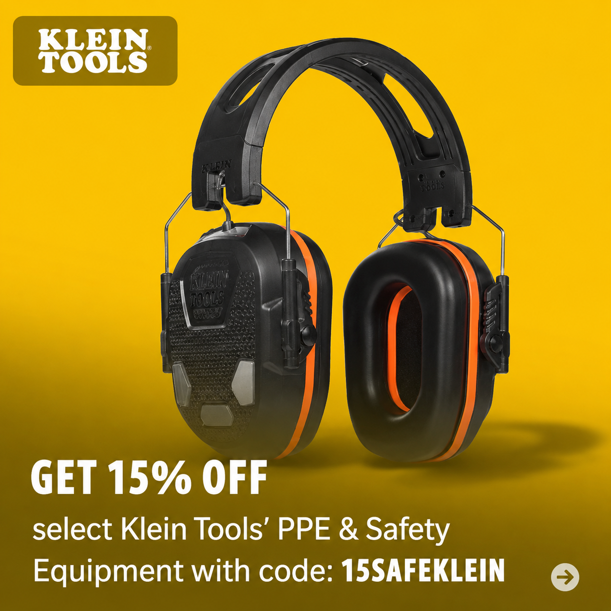 Klein Tools Safety Equipment and Personal Power Equipment 15% off promotion at Acme Tools with promo code 15SAFEKLEIN, valid through June 30, 2026, with maximum discount of $150 per order