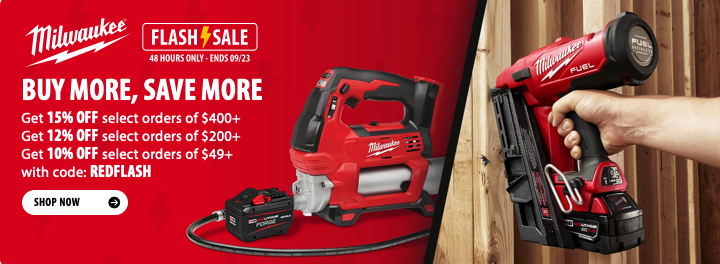 Milwaukee power tools on sale at Acme Tools with REDFLASH promo code for up to 15% off select orders