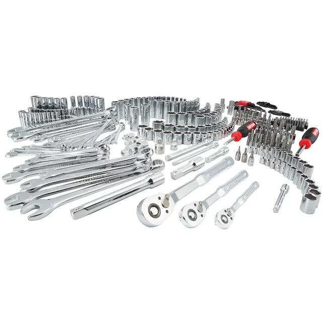 CRAFTSMAN 308 Piece Metric and SAE Mechanics Tool Set with low profile 72 tooth ratchets, sockets, wrenches, and specialty bits on sale for $199 at Lowe's today only May 5 2026, $140 off original $339 price