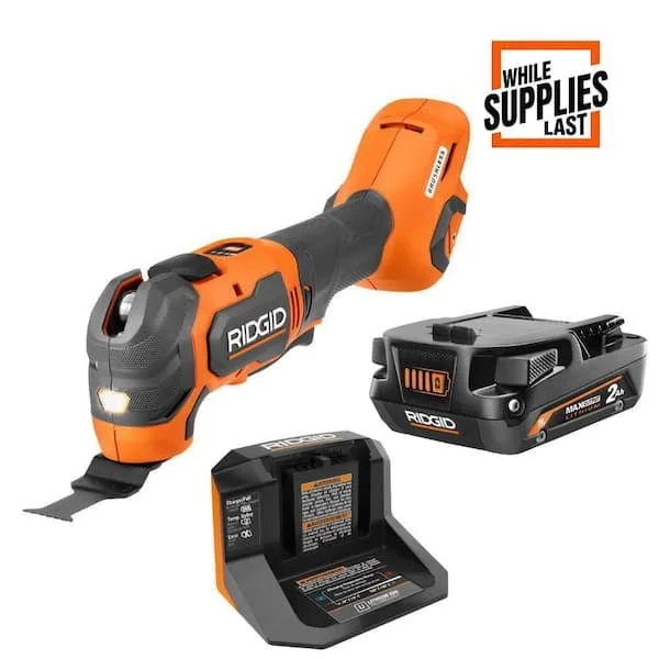 RIDGID 18V Brushless Cordless Oscillating Multi-Tool Kit with 2Ah MAX Output battery and charger on sale at Home Depot for $98, $141.32 off