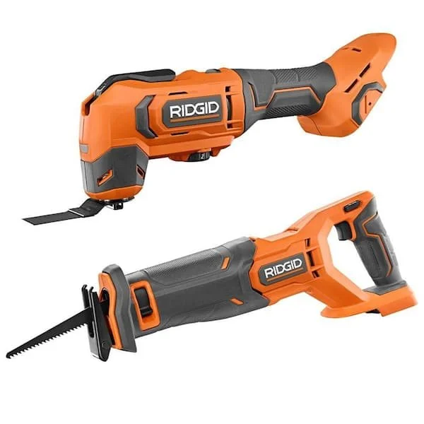 RIDGID 18V Cordless 2 Tool Combo Kit with Oscillating Multi Tool and Reciprocating Saw