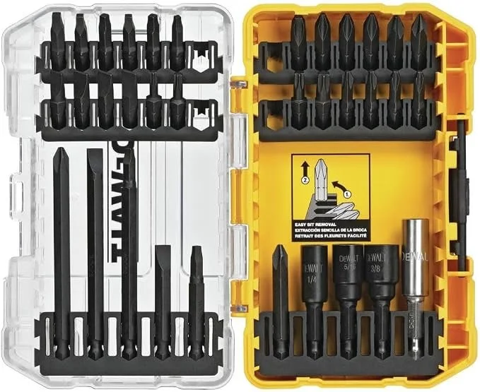 DEWALT DW2153 34 piece impact driver and screwdriver bit set in a clear lid connectable storage case on sale for $11.99