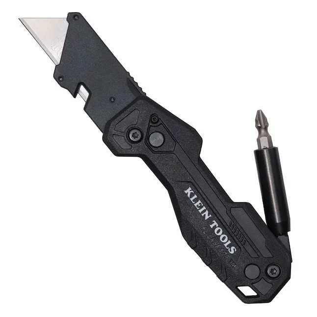 Klein Tools FLICKBLADE Blackout Folding Utility Knife With Driver