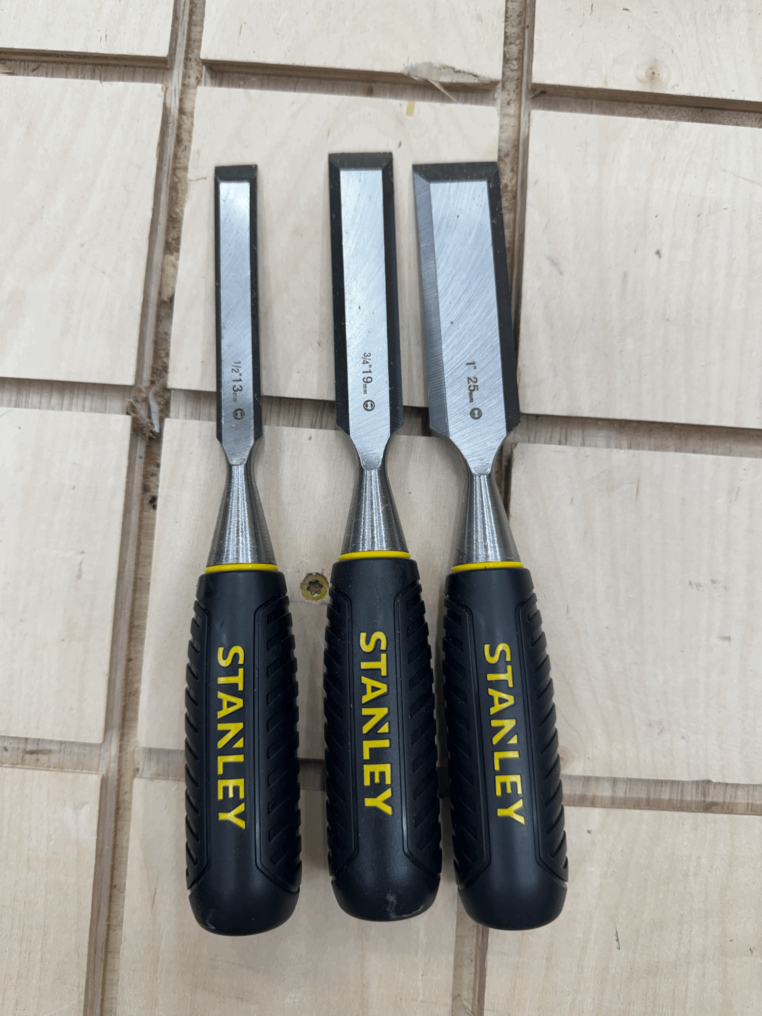 Used Stanley 3 Piece Wood Chisel Set
