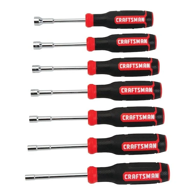 Selection of CRAFTSMAN hand tools including wrenches and sockets with the red CRAFTSMAN logo on a white background.