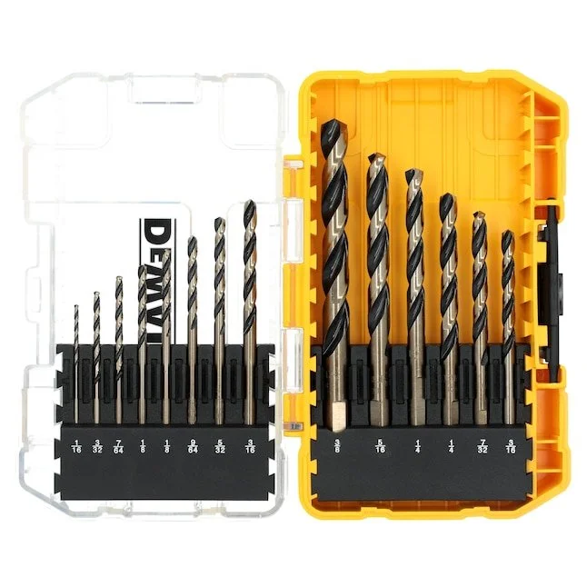 eWALT drill and driver bit sets in storage cases.