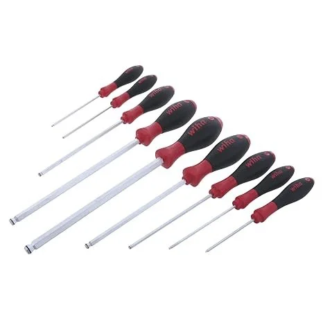 Wiha 36790 9 Piece Metric MagicRing Ball End Hex Driver set on a workbench