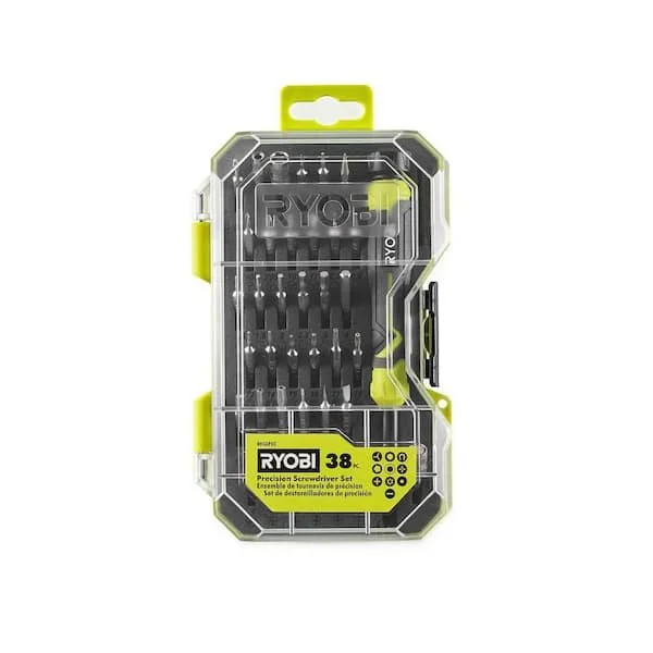 RYOBI 38 piece precision screwdriver set A96302 with storage case and assorted bits