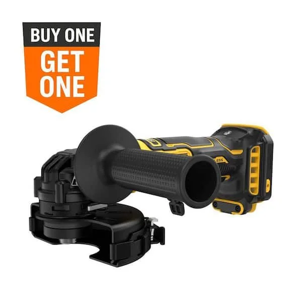 DeWALT ATOMIC 20V MAX Cordless 4-1/2 inch Angle Grinder with Paddle Switch and free PowerStack battery kit.