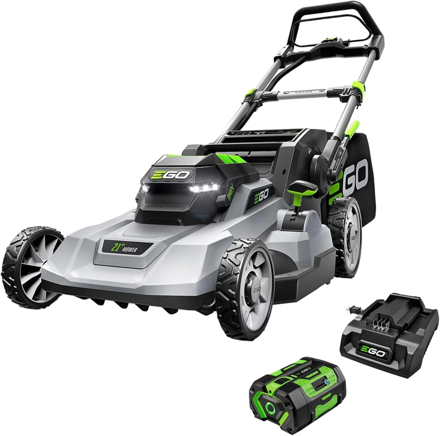 EGO POWER+ 21 inch cordless electric lawn mower LM2114 with 56V 6.0 Ah battery and charger on sale for $399, $100 off the regular $499 price