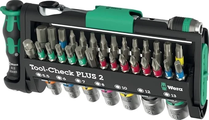 Wera 05049056001 Tool Check PLUS 2 39 piece compact bit, ratchet, and socket set with Zyklop Mini and BiTorsion bits on sale at Amazon