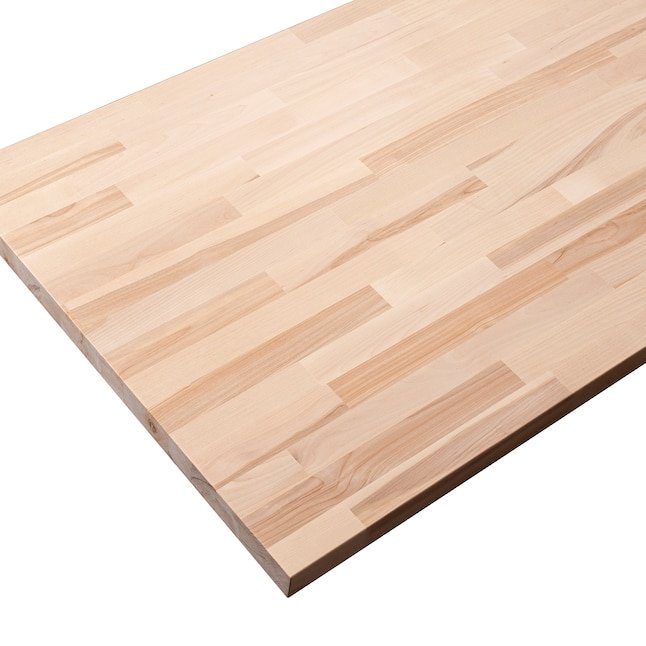 Sparrow Peak unfinished 12 ft natural birch wood butcher block countertop on sale for $349 at Lowe's