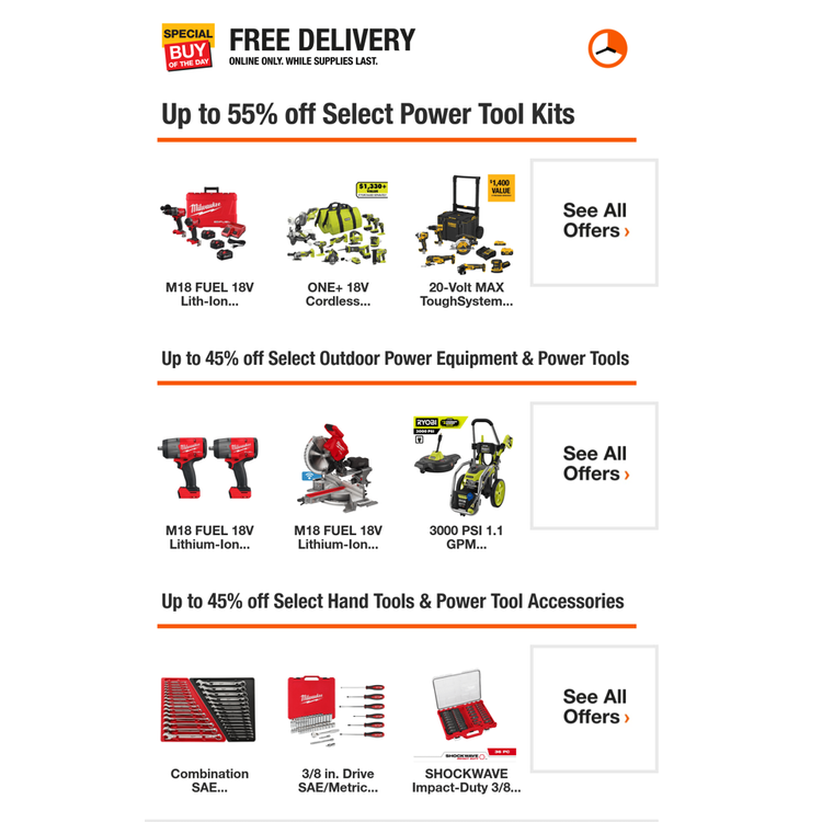 Today Only Best Home Depot Tool Deals For March 31 2025 731 Woodworks