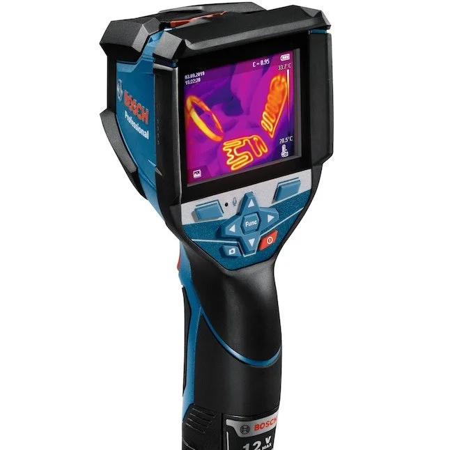 GTC600C 12V Max Connected Thermal Camera displaying heat signatures on the screen