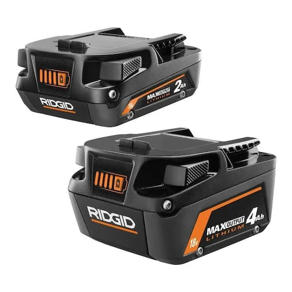 RIDGID 18V lithium ion 2Ah and 4Ah MAX Output battery kit on sale for $61.32 during a today only 38% off deal at Home Depot