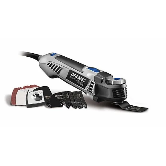 Dremel Oscillating Tool Kit with cord and soft storage bag on display.