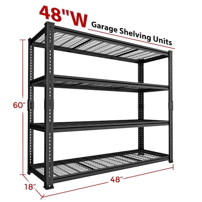 LOVMOR 4 tier adjustable heavy duty metal shelving unit 48 inch wide on sale for $99.90