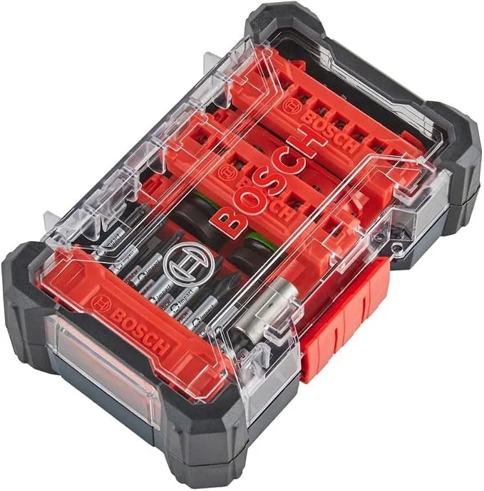 Bosch SDSKTD34 34 piece Impact Tough screwdriving bit set with sockets, Phillips, Torx, and square bits in customizable case on sale for $16.85