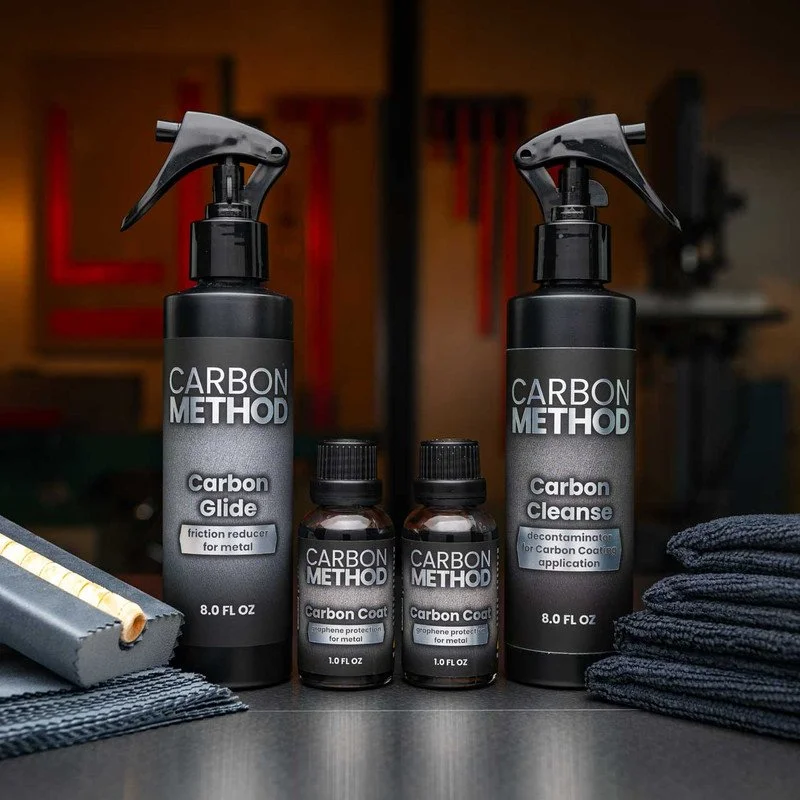 Carbon Method Carbon Coating Kit with free stack of BenchNuts hexagonal foam stand offs, graphene based cast iron protection for woodworking tools.