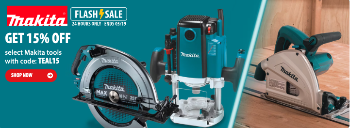 Makita power tools and equipment available for 15 percent off with promo code TEAL15 at Acme Tools