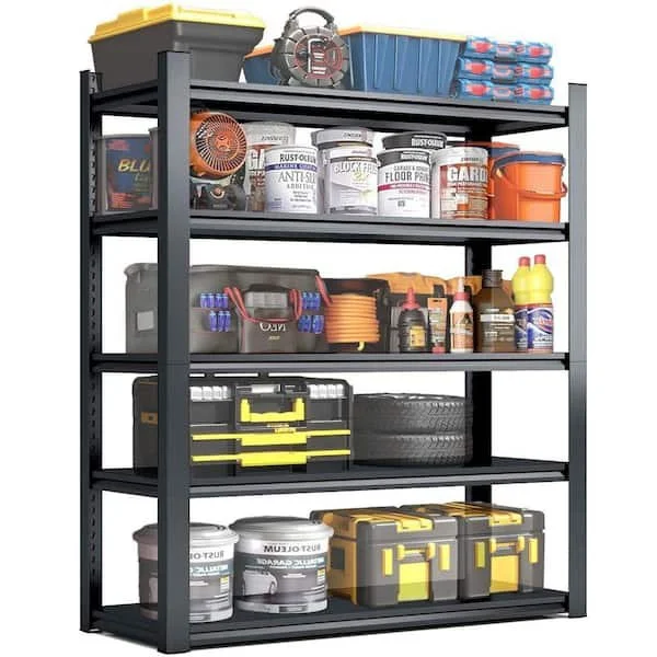 5 tier steel heavy duty freestanding garage storage shelving unit in black on sale at Home Depot for $138.60, 30% off today only