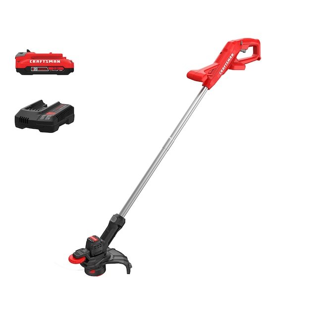 Craftsman V20 20 volt max 10 inch cordless string trimmer and edger kit with battery and charger.