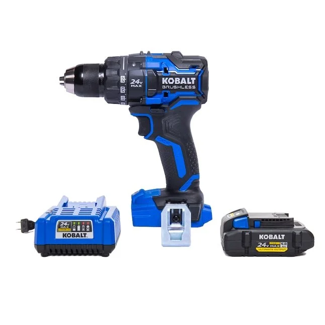 Kobalt XTR 24V Max 1/2 in. keyless brushless cordless drill kit with 4.0 Ah battery and charger on sale at Lowe's
