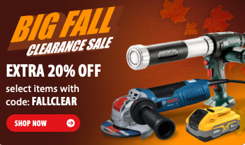 cme Tools Clearance Sale graphic showing 20% off select clearance items with code FALLCLEAR