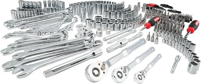 CRAFTSMAN 308 piece mechanics tool set CMMT45939 with sockets, ratchets, and wrenches in storage trays on sale for $199, 38% off